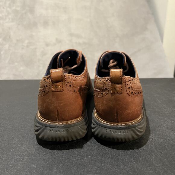 Cole Haan Grand Evolution Shortwing Shoes Mens 8.5 C26385 Brown Dress OS Leather
